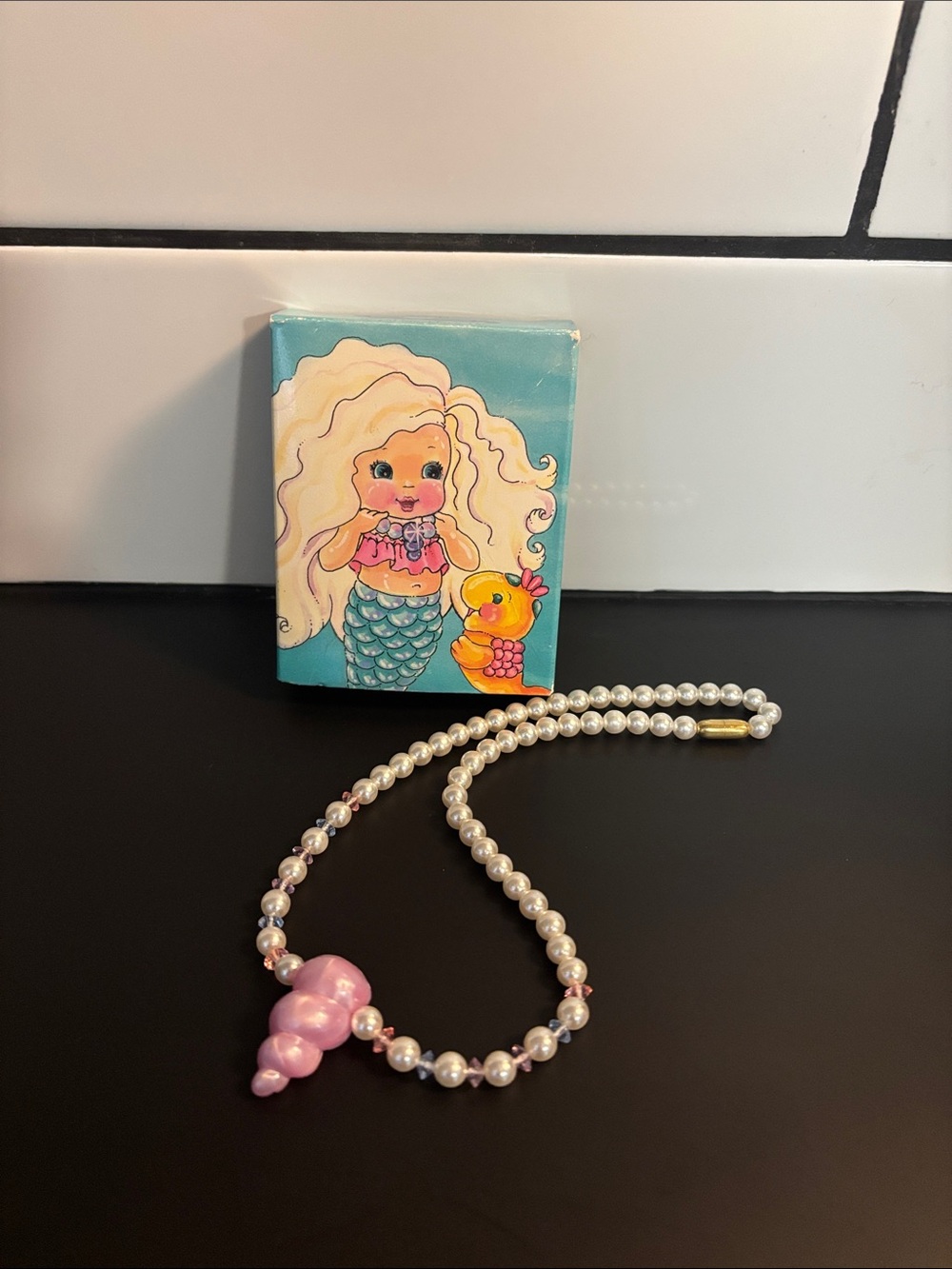 Vintage 1986 Avon Sweet Sea Mermaid Royal Necklace & Original Box Tomy Rare NWT
